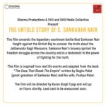 Karan Johar Instagram – Extremely excited and honoured to be bringing the untold story of C. Sankaran Nair, a historic man to the big screens. Directed by @karanstyagi. More details to follow soon, stay tuned!

@apoorva1972 @bindraamritpal @anandntiwari @somenmishra @dharmamovies @stillandstillmediacollective