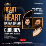 Karan Johar Instagram – It’s an honour to host the inaugural episode of #HeartToHeart with @srisriravishankar , a live interactive series to uplift the spirit of people over 140 countries world wide #IndiaInspires, A very thoughtful initiative by @ArtofLiving & Mahaveer Jain #ChangeWithin , @ 5 pm tomo