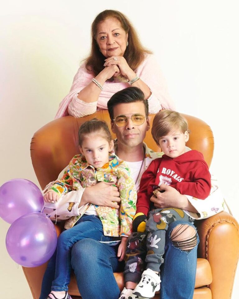 Karan Johar Instagram - I am a single parent in social status...but in actuality am definitely not....my mother so beautifully and emotionally co parents our babies with me...I could never have taken such a big decision without her solid support...the twins turn 3 today and our feeling of being blessed continues with renewed vigour with every passing year...I thank the universe for completing us with Roohi and Yash.....🙏❤️🙏