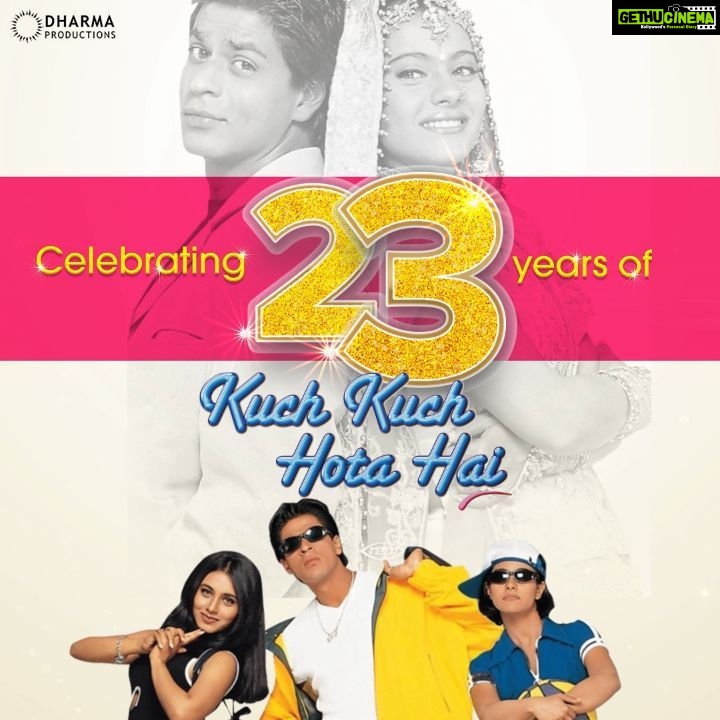 Karan Johar Instagram - 23 years of pyaar, dosti and a bunch of memories! This was my first time behind the camera and it ignited an unparalleled love for the cinema in me that continues to drive me till today. Gratitude to the best cast, crew & the audience who continues to pour in the love for this story 23 years on! Thank you🙏❤️ #23YearsOfKKHH @iamsrk @kajol #RaniMukerji @apoorva1972 @dharmamovies #KuchKuchHotaHai