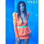 Katrina Kaif Instagram – All you need is neon🧡 #Vogue #November2019 issue. Photographed by Greg Swales (@gregswalesart). Styled by Anaita Shroff Adajania (@anaitashroffadajania). Hair: Yianni Tsapatori (@yiannitsapatori). Makeup: Daniel Bauer (@danielcbauer). Manicure: Tip & Toe Nail Salon, Mumbai 
Dress, belt; both Saint Laurent by Anthony Vaccarello. Earring, Cornelia Webb Rings, Misho Designs

Makeup Credits: Kay Beauty @kaybykatrina

Look Breakdown:

Eyes – Kay Beauty Smokey Kajal

Brows – Kay Beauty Brow Pencil in Hazelnut

Lips – Kay Beauty Matte Action Lip Liner in Extra

Kay Beauty MATTEinee Lipstick in Billboard