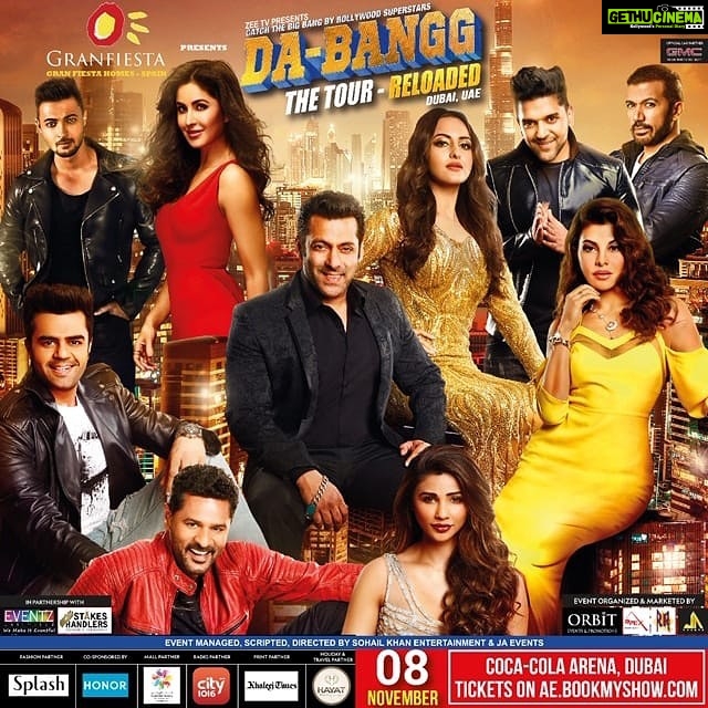 Katrina Kaif Instagram - Annnndd we're back... π Da-Bangg, The Tour Reloaded. See you guys on November 8 at the Coca Cola Arena Dubai @cocacolaarena @gmcarabia @splashfashions @hayatvacations @city1016 @khaleejtimes @bookmyshow_uae @zeetvme @rsbelhasa @official_s1 @dyl3r @thejaevents @Sohailkhanofficial @aadu_adil @jordy_patel @orbiteventsuae #jaevents #sohailkhanentertainment #bhaiindubai