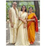 Keerthy Suresh Instagram - A blissful morning after Guruvayur temple darshan 😊🙏🏻 Thank you to @poornimaindrajith, I have been meaning to wear this half saree and finally I did. And to my mom for being the stylist 😜 #TraditionalVibes #TempleVisits