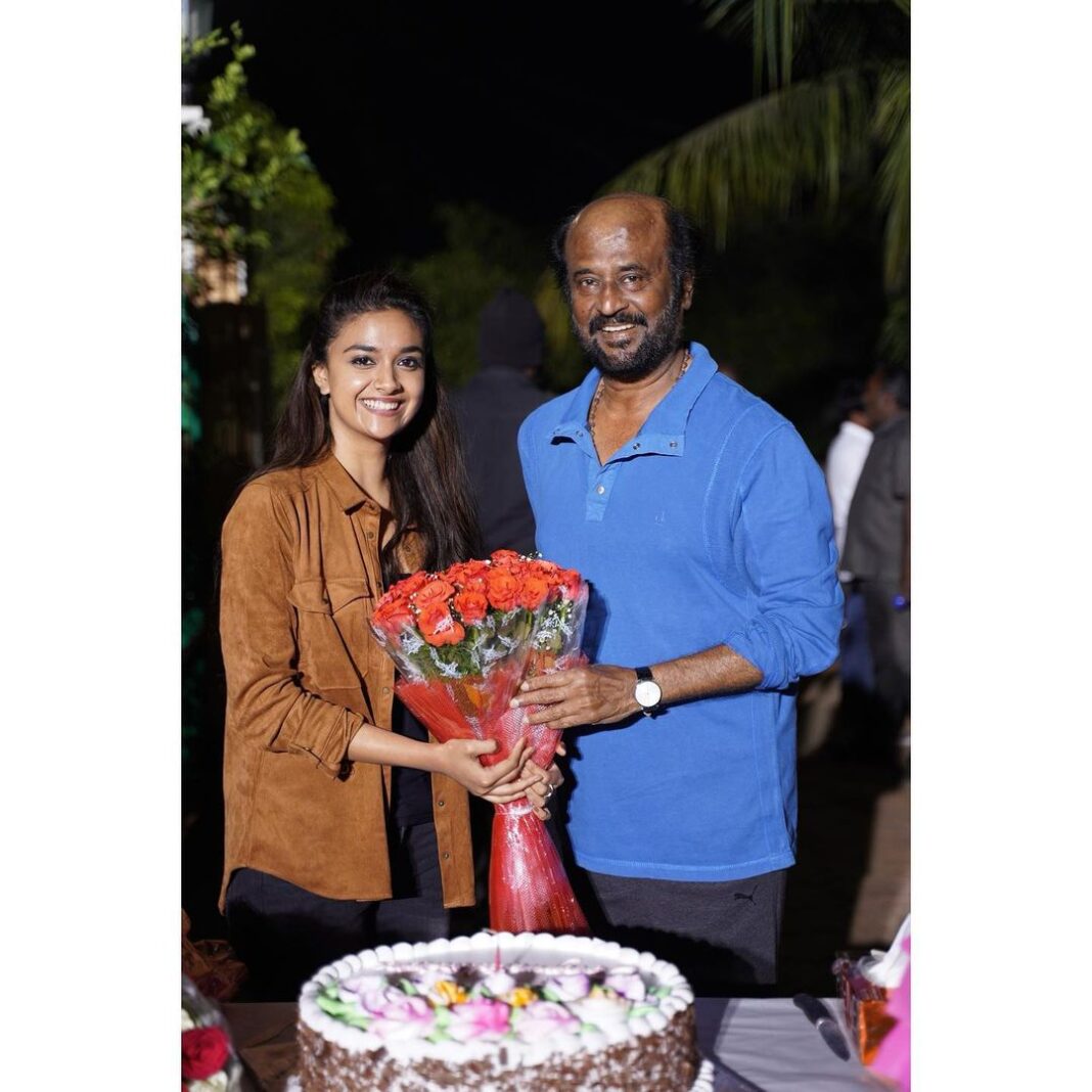Keerthy Suresh Instagram - Wishing the superstar, @rajinikanth sir, a very happy birthday!! ❤️ I am so grateful to know you and have the privilege of working with you! Wishing you all the success and good health in the coming years! 😊 🙏🏻 #HappyBirthdayRajinikanth #HBDRajinikanth #HBDSuperstarRajinikanth #HBDSuperstarAnnaatthe