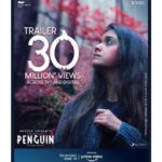 Keerthy Suresh Instagram – 30 M + views for #Penguin !
Thank you for the amazing response. I am truly grateful for all the love ❤️
#PenguinOnPrime 
@primevideoin  @eashvar_karthic @ksubbaraj @musicsanthosh @kaarthekeyens @anilkrish8 @kharthikdop @stonebenchfilms @passionstudiosoffl_ @sonymusic_south