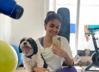 Keerthy Suresh Instagram - When my boy gets bored and I still enjoy that ! 🐶 #nykediaries