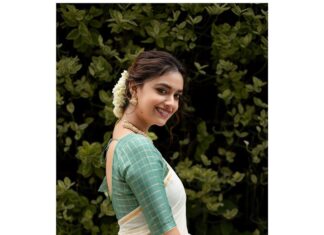 Keerthy Suresh Instagram - Wishing everyone a very happy and prosperous Onam 🛶💚 എല്ലാ മലയാളികൾക്കും എന്റെ ഹൃദയം നിറഞ്ഞ ഓണാശംസകൾ. 🌼🌼🌼 #Onam2021