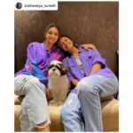 Keerthy Suresh Instagram – The purple Suresh sisters 💜😆

#ThePurpleGang