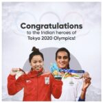 Keerthy Suresh Instagram – Making history 🇮🇳 

Here’s to the women waving our flag high at the Olympics! 

Congratulations @mirabai_chanu on your first Olympic medal🥈 and @pvsindhu1, here’s to yet another Olympic medal for you! 🥉

You’ve made us proud! 🤗❤️

#TeamIndia #Tokyo2020