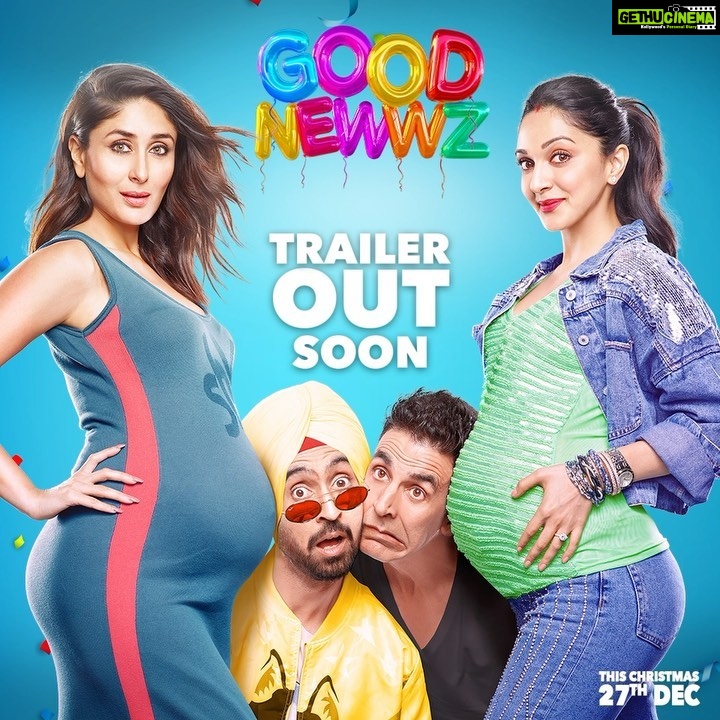 Kiara Advani Instagram - The goof ups have begun! #GoodNewwzTrailer not tomorrow.. wait for it..coming soon!ππ€ͺπ€π₯ @akshaykumar #KareenaKapoorKhan @diljitdosanjh @karanjohar @apoorva1972 @shashankkhaitan @raj_a_mehta @somenmishra @zeestudiosofficial @dharmamovies #CapeOfGoodFilms @zeemusiccompany