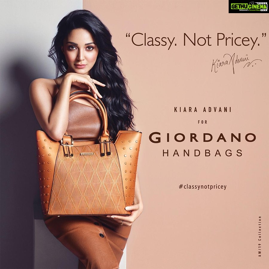 Kiara Advani Instagram - πππ₯π€π Super excited to announce my association with Giordano Handbags. It's a brand that reflects my sense of style and is very close to my heart. Giordano handbags are the perfect accessory to elevate any outfit. Shop now at a store near you !!! @giordanoindia @luxxuberance #giordano #giordanohandbags #kiaraforgiordano #handbags #fallfashion #effortlesslystylish #giordanoAW19 #classynotpricey #luxxuberance