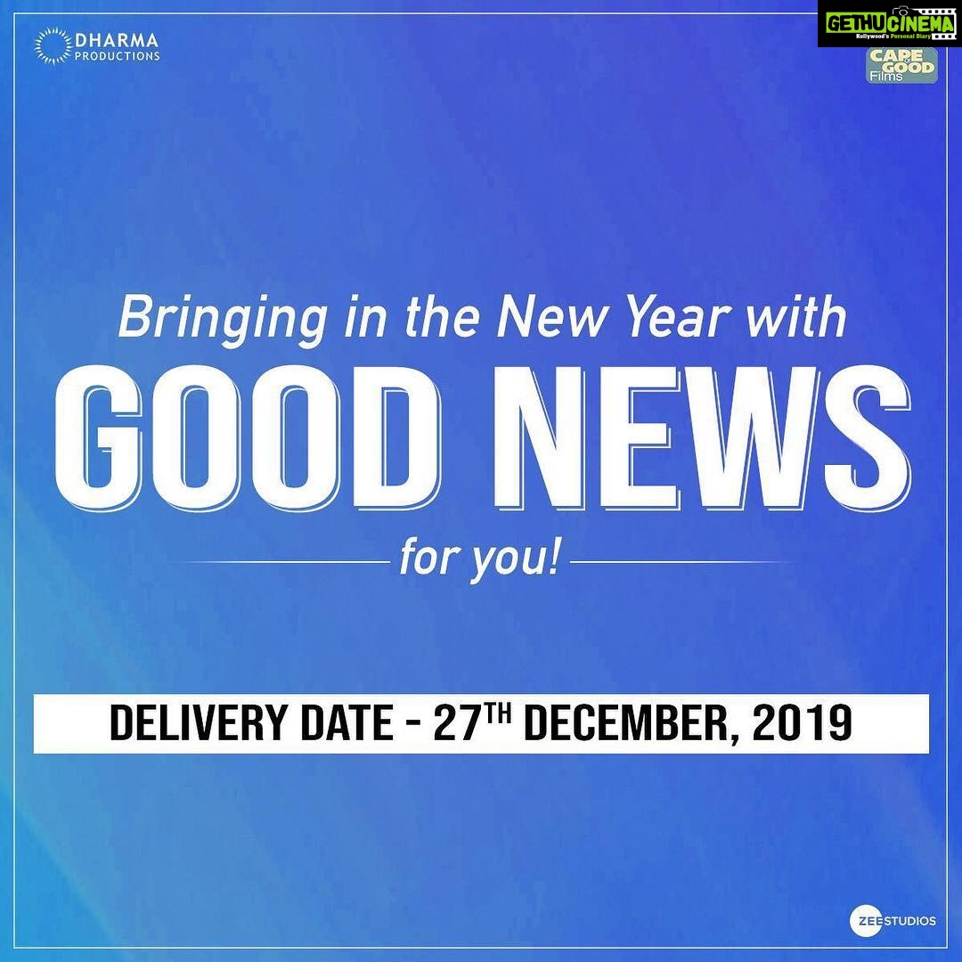 Kiara Advani Instagram - #GoodNews for a good start to the New Year! See you on 27th December! @karanjohar @apoorva1972 @akshaykumar #kareenakapoorkhan @diljitdosanjh @raj_a_mehta @dharmamovies #capeofgoodfilms @zeestudiosofficial