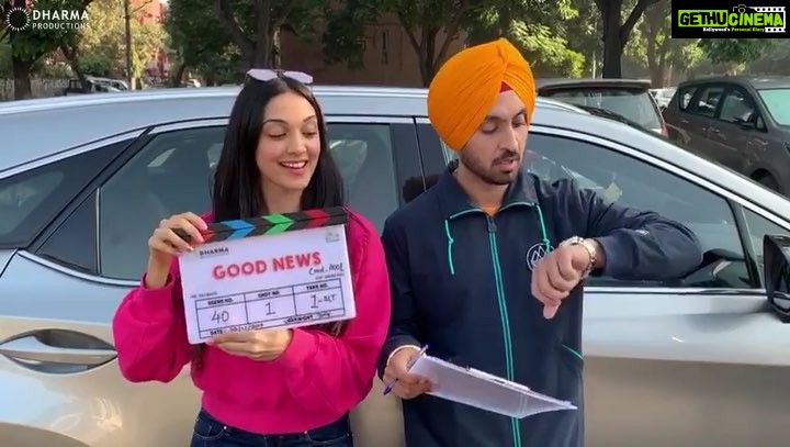 Kiara Advani Instagram - #GoodNews Day 1 @raj_a_mehta @diljitdosanjh ππΌππ₯