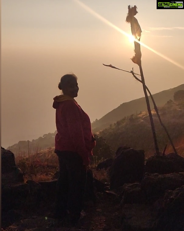 Krisha Kurup Instagram - A trek to Kalsubai... Went on this long awaited trek to Kalsubai in Maharashtra to see the view, the sunrise from its peak... Made a plan and fixed a day The trek included few friends and my mom. Yes, mom. My mom was never the person to any such physical activity yet she agreed. I never knew what to expect with the journey but still we went... All night we climbed up & up ... Every stone, step was taken slowly steadily.. we got seperated with our group of 24 and was climbing with the instructor .... My mom climbed too. Her first trek, first night trek, first lifetime any such adventure yet she did all the way UP... And we saw the sunrise the much awaited one... Turn right, I saw my mom seeing the sunrise and smiling... I never knew the view was this pretty.. This is a message for my mom 'proud to be your daughter' for you 'TRY' what a lot many people fail to do.. you taught me to try things no matter if you haven't ever done it because unless it, you will never know what could have it been nor what will it be. Iloveyou ma, I say it every day and will always keep saying it. P.s : it's not me in the picture it's my mumma. #bravemum #kalsubai #proudtobeyourdaughter Kalsubai Camping On Highest Peak Of Maharashtra