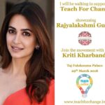 Kriti Kharbanda Instagram – Thank you @teach_for_change for having me ❤️❤️ .
.
.
#regrann  from @teach_for_change – @kriti.kharbanda would be walking in support of @teach_for_change showcasing @gubbarajyalakshmi at the @tajfalaknuma #AnnualFundraiser #TeachForChange #KritiKharbanda “2 DAYS TO GO”