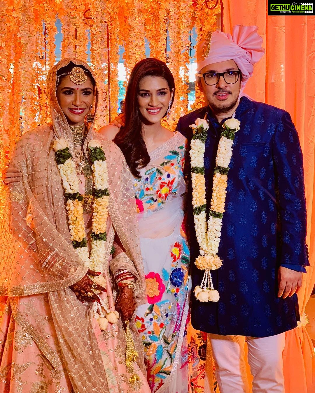 Kriti Sanon Instagram - Never had an elder brother..found one in you Dinoo..for life.. some Raabta for sure!!♥️ Today, i’m so so happy for you as you start this new chapter of your life with this beautiful super amazing woman Pramita! I wish you both a lifetime of love, togetherness, happiness and the most memorable moments!! I’ll always be there for both of you, no matter what! And you know that! ♥️😘🤗 love you guys!!!! ♥️♥️♥️♥️ #DinooWedsGuddu