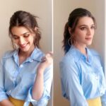 Kriti Sanon Instagram - Textured messy pony, brown smokey eyes, peachy pink lips! 👄👄 Hair by @aasifahmedofficial Makeup by @ashima.kapoor