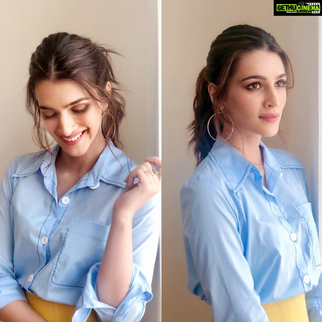 Kriti Sanon Instagram - Textured messy pony, brown smokey eyes, peachy pink lips! 👄👄 Hair by @aasifahmedofficial Makeup by @ashima.kapoor