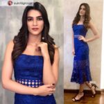 Kriti Sanon Instagram - Feelin blue! ・・・ @kritisanon all blue 💙💙💙 In @mossmanclothing dress @heygirl.in Heels @ninewest Styled by @sukritigrover Hair @aasifahmedofficial Make Up @adrianjacobsofficial Assisted @akansha.27 #sukritigroverforstylecell #mossman #heygirl
