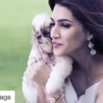 Kriti Sanon Instagram - #Repost @my_raga with @repostapp ・・・ @KritiSanon enjoys her #MyRaga moment with her furry friend! Tell us #WhatsYourRaga using #MyRaga! ... #RagaWatches #TitanRaga #watchesforwomen #Raga #Watchesforher #wotd #ootd #watchesofinstagram #instawatches #KritiSanon ... Model no. 2577WM01 Check link in bio to know more.