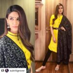 Kriti Sanon Instagram – #Repost @sukritigrover with @repostapp
・・・
@KritiSanon 💛🖤for @bareillykibarfi promotions in @shantanunikhil jewellery @shillpapuriidesignerjewellery Juttis @needledust Belt @topshop styled by @sukritigrover Hair @aasifahmedofficial Make Up @makeupbyadrianjacobs #bareillykibarfi #sukritigroverforstylecell #kritisanon