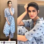 Kriti Sanon Instagram - #Repost @sukritigrover with @repostapp ・・・ Repost from @style.cell @TopRankRepost #TopRankRepost @kritisanon 🦋Chilled Vibes Only 🦋 in @netedotin @doodlageofficial for @bareillykibarfi promotions in Ahmedabad Styled by @aasifahmedofficial Make Up @makeupbyadrianjacobs #kritisanon #sukritigroverforstylecell #bareillykibarfi #indiansummer #Linenchic