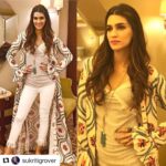 Kriti Sanon Instagram - #Repost @sukritigrover with @repostapp ・・・ @kritisanon in @swativijaivargie throw 👚 and 👖 @zara juttis @needledust Jewellery @minerali_store @rahejavarun Hair @aasifahmedofficial Make Up @makeupbyadrianjacobs Styled by @sukritigrover @style.cell #sukritigroverforstylecell #kritisanon #bareillykibarfi