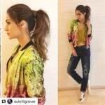 Kriti Sanon Instagram – #Repost @sukritigrover with @repostapp
・・・
@kritisanon blinged up last night in Delhi @topshop jacket @gstarraw jeans @albertotorresi sneakers Styled by @anaitashroffadajania @sukritigrover @style.cell Make Up @jacobsadrian Hair @aasifahmedofficial