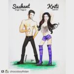 Kriti Sanon Instagram - Hahahaha.. Main Tera Boyfriend, tu meri girlfriend, o mainu kendi na na na na!! 😂💃🏻 @sushantsinghrajput