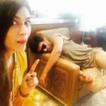 Kriti Sanon Instagram - Sleeping beauty at the airport lounge! This is what promotions do to us! 😂💤💤 @sushantsinghrajput i know you will kill me when you're up.. Till then.. #Selfmusing 😜