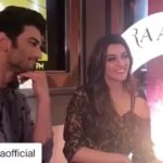 Kriti Sanon Instagram - It was my idea to come up with a sign @sushantsinghrajput 🙄 #Repost @raabtaofficial with @repostapp ・・・ Wondering what #ShivAndSaira are talking about? Well, the mystery unfolds soon! 😉 @kritisanon @sushantsinghrajput #Raabta