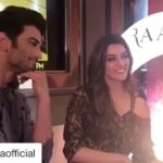 Kriti Sanon Instagram – It was my idea to come up with a sign @sushantsinghrajput 🙄 
#Repost @raabtaofficial with @repostapp
・・・
Wondering what #ShivAndSaira are talking about? Well, the mystery unfolds soon! 😉
@kritisanon @sushantsinghrajput
#Raabta