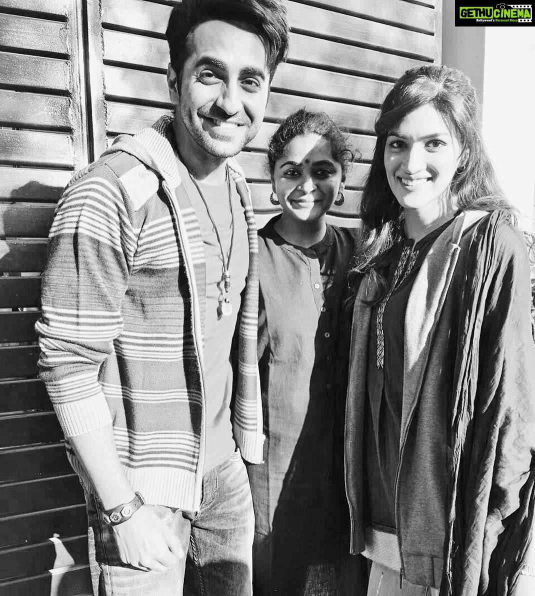 Kriti Sanon Instagram - #BareillykiBarfi ❤️ #loveblackandwhite @ayushmannk