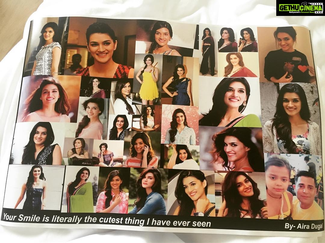 Kriti Sanon Instagram - Thank u Aira for this lovely gift! So much love from these lil fans in Lucknow makes me feel special! Love you all! 🤗😘