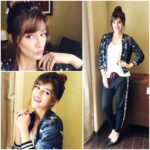 Kriti Sanon Instagram – Yesterday for Gionee in Pune! In @topshop jacket and tracks , white ganji and black pumps! Loved this look styled by @sukritigrover , makeup by @13kavitadas , hair by @seemakhan1988