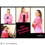 Kriti Sanon Instagram - Backstage for @monishajaising couture week show..gettin ready..wearing her robe! 😁#lovepink #Repost @monishajaising with @repostapp. ・・・ #backstagefun #behindthescenes #excitement #MJrobe #beautiful #kritisanon #showstopper #exclusive #monishajaising #AmazonIndiaCoutureWeek2015 #FDCI @kritisanon @amazonin_fashion