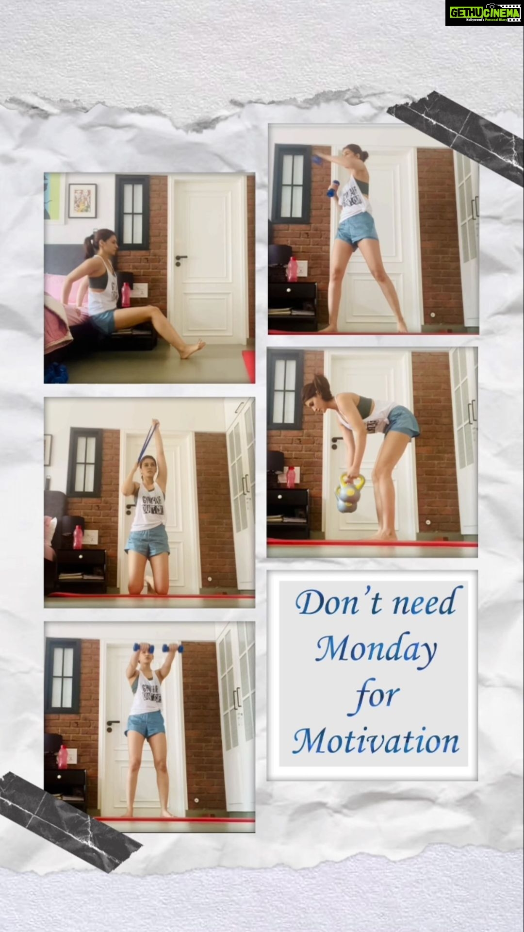 Kriti Sanon Instagram - Donβt need Monday for Motivation ππ»πͺπ»ππ» #QuarantineWorkout @robin_behl14 @thetribe