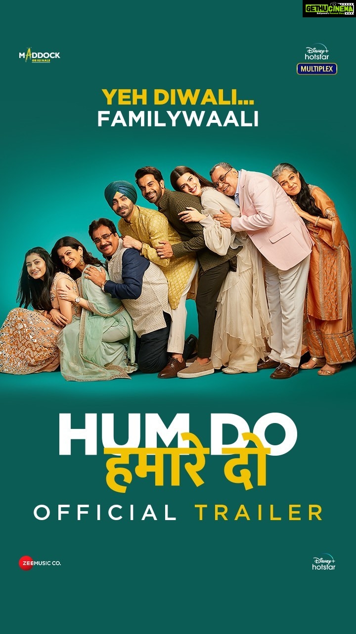Kriti Sanon Instagram - #HumDoHamareDoTrailer out now! Streaming from 29th October, on @disneyplushotstar #DisneyPlusHotstarMultiplex @rajkummar_rao #PareshRawal #RatnaPathakShah @aparshakti_khurana @manurishichadha @prachee_shah_paandya @mazelvyas_official #DineshVijan @cinemanabhishek #DeepakVenkateshan @prashantalkiez @amalendu_dop @sachinjigar @koo_ba_koo @maddockfilms @zeemusiccompany #YehDiwaliFamilyWali