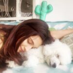 Kriti Sanon Instagram - Loving licks Furry fragrance Cozy cuddles And my day is made..🐶🤙💚💚 #disco #myfurball Good morninggggg everyone 🌸