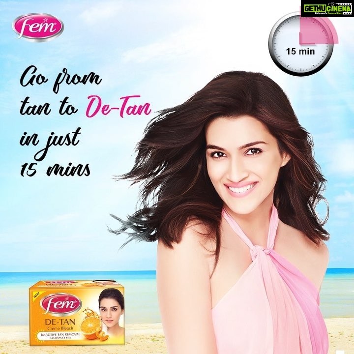Kriti Sanon Instagram - This summer , Leave the worry of sun tan to FEM Detan Creme Bleach! 🌞🌞Step out and enjoy ! Because in just 15 mins you will be tan free . Go flaunt that natural glowing & tan free! FEM De-tan Crème Bleach enriched with the goodness of orange peel extracts. #Detan #Tanfree #InstantDetan #Glowinthesun # FEMSkincare #Summermusthave #Naturalglow #InstantGlow #NaturalIngredients #FemGlow #Fem #InstaGlow #ThePerfectGlow#MyBeautyNaturally #MyBeautySecrets#NaturalSkincarens #OrangePeels