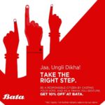Kriti Sanon Instagram - If you are eligible, please do go and Vote! And If you're making your opinion count this election season, you can get 10% special off on your favourite pair of shoes as well! Simply walk into any Bata store today or tomorrow and show them your inked finger! #JaaUngliDikha! @bata.india
