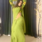 Leesha Instagram - Very later for the trend 🤪 #Paramasundari in saree 💚 Gliding in my comfy wear 🤩#reels #reelitfeelit #reel #dancevideos #viralvideos #trending #leesha #saree #sareelover #instareelsindia❤