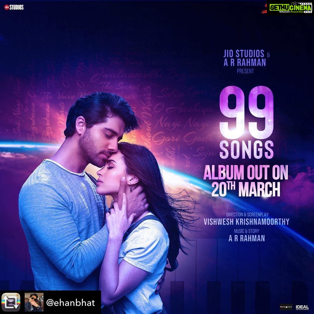 Lisa Ray Instagram - Repost from @ehanbhat using @RepostRegramApp - Cheering you in this difficult times with the release of the '#99Songs' whole album on 20th Mar. This includes 14 tracks. Go post your covers, all you birds stuck in your nest 😊 @sonymusicindia @vishweshk @arrahman @idealentinc @officialjiostudios @YM_Movies @jiostudios #99songsthemovie