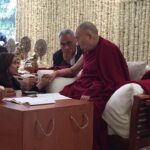 Lisa Ray Instagram - Three years ago. Precious teachings. A precious moment. Deep bows to the universe. Repost: In the process of absorbing three days of teachings on 'Reviving Indian Wisdom for Contemporary India' by H.H.D.L. at the inaugural event facilitated by #Vidyaloke and the #Vanafoundation Overwhelming to be at the receiving end of so much wisdom and good humour in the company of other like minded shishyas. Numerous take aways to share, but for the moment it's H.H. childlike giggle that echos in my memory. This has been of the most precious exchanges of my life. Thank you @vidyaloke for facilitating these teachings I will reflect on, cherish and attempt to put into practise. Each of us is the key to peace and we can choose humanity and compassion every day. Special thanks to my soul sister @freidapinto