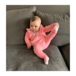 Lisa Ray Instagram - Next gen yogi. #SoleilRani #mySouffle Soleil’s sweatsuit @seedheritage #seedchild