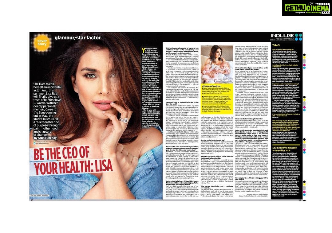 Lisa Ray Instagram - Thank you @indulgexpress for allowing me to share a new sort of love story, the enduring love affair between myself and life. Link to online interview in bio or pick up a copy today. It’s a great interview and I’d be honoured if you took the time to read. #ClosetotheBone @harpercollinsin @primevideoin @4moreshotspls