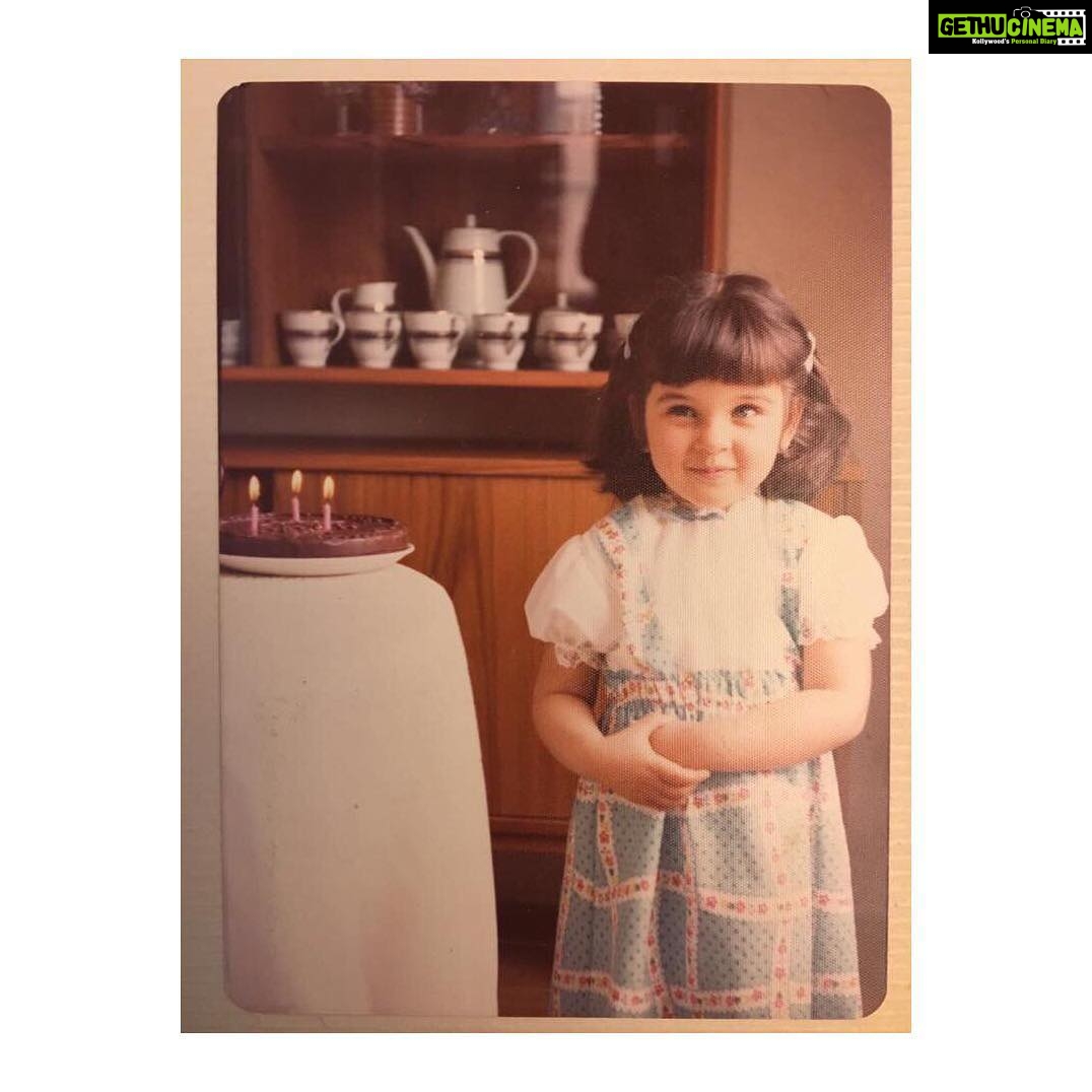 Lisa Ray Instagram - Remember those days? The days before you even dreamt a rough draft of your life? Of course you don’t remember. That’s why we have photos; for the legendary realm before memory and madness, before we were spooked and moondrunk. Before I became your favourite chick. #birthdayfever #caughtonfilm #weeme