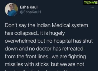 Lisa Ray Instagram - 🙏🏼 deep bows to our frontline workers. In India and everywhere. . UPDATE: I’m very political but choose not to indulge my politics during a humanitarian crisis. This is a repost of a tweet by a DOCTOR in India. Please don’t post political views- even ones I am aligned with- here. The polarising discourse emerging from India is toxic and draining from both sides. Use your own platform to vent your anger and anguish. Let’s be clear, the current government has a frightening amount of failings. But this is not about that. This is solely dedicated to celebrating frontline workers in India. Yes, the administration has failed India, the negligence and lack of support for citizens is monstrous. There is a an indictment of the governance that led to this situation embedded in the words. If you can’t see it, we don’t see language as a subversive weapon in the same way 🙏🏼 my deepest condolences to everyone who has lost someone they love during these devastating times. . Via @shunalikhullarshroff1
