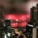 Lisa Ray Instagram – #CNY fireworks lighting up the fragrant harbour 
#HongKong The Upper House HKG