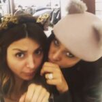 Lisa Ray Instagram - This is what happens when two mad hatters encounter cat hats. #mixies #friendslikefamily @simfenby #halfbreeds #limitededitions Holt Renfrew- 50 Bloor St. West Shops